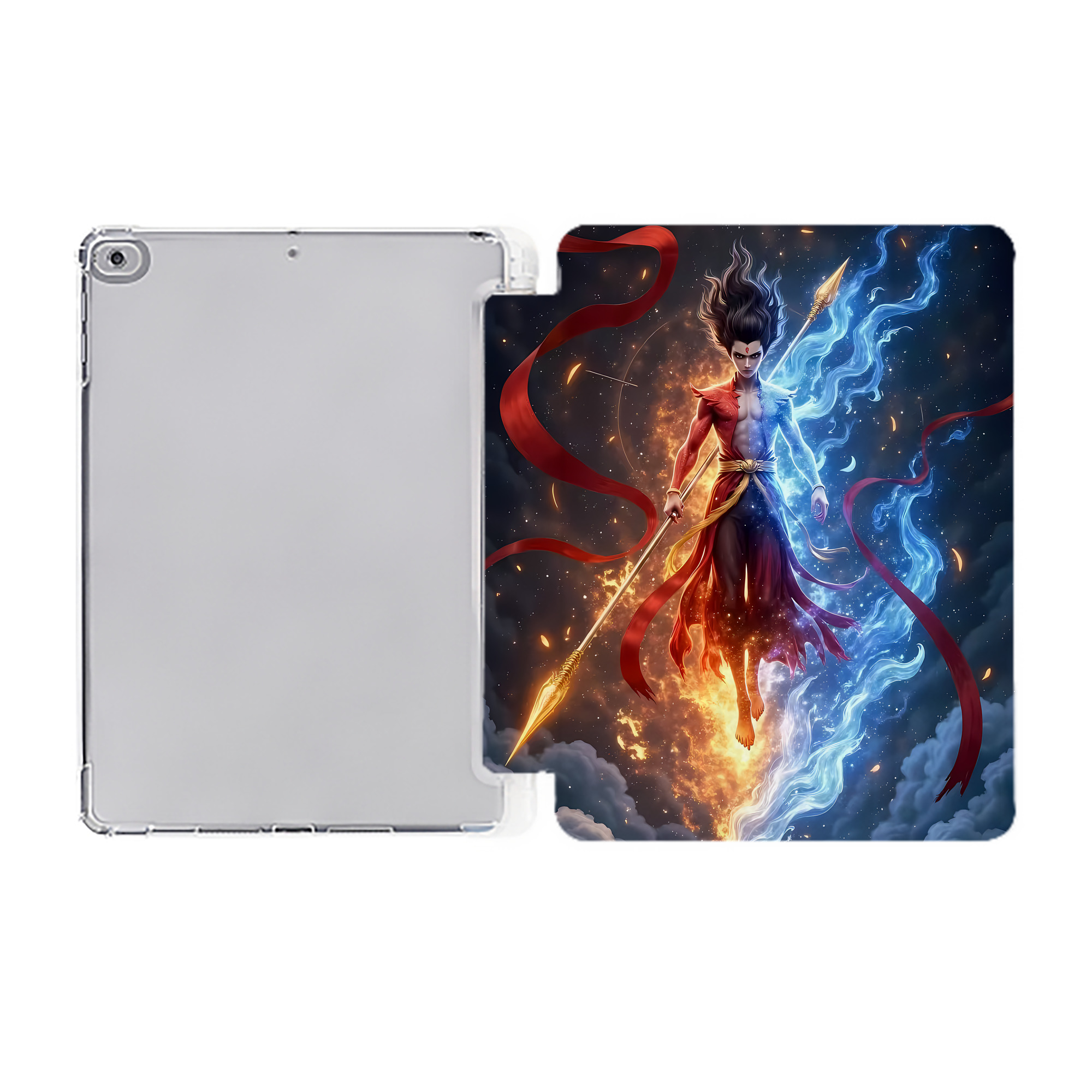 （画像用） Ne Zha 2 ナタ 魔童の大暴れ IPad ケース ペン収納付き 三つ折りスタンド PUレザー×シリコン 対応機種9.5/10.5/10.9インチ
